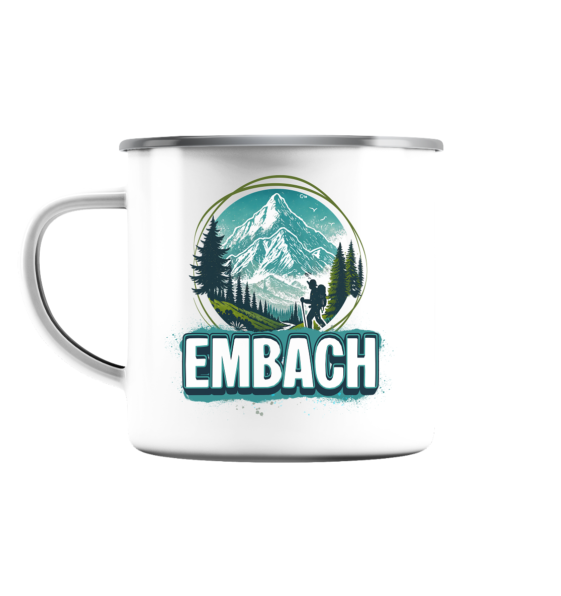 Embach – Embach is Calling - Emaille Tasse (Silber)