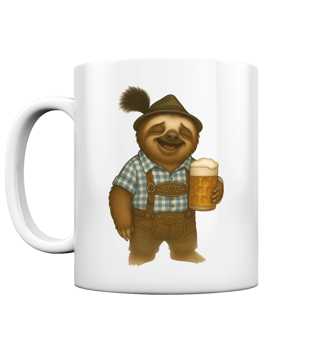 Slothies – Sepp Slowmo – Festtags-Faultier in Lederhosn - Tasse glossy