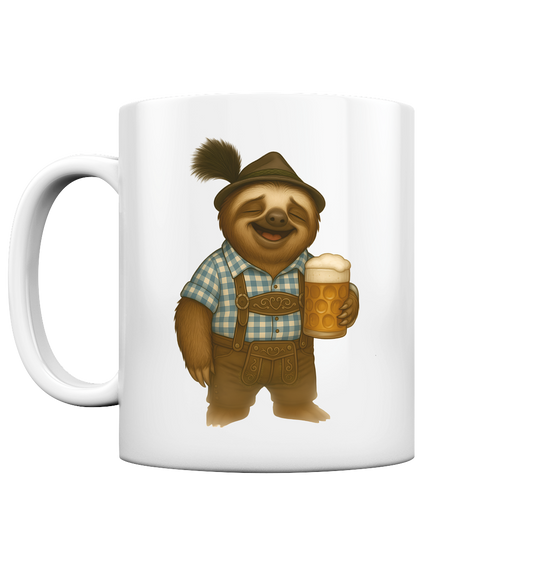 Slothies – Sepp Slowmo – Festtags-Faultier in Lederhosn - Tasse glossy