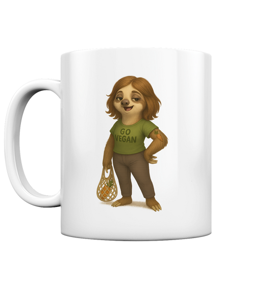 Slothies – Melanie Möhrchen – Vegan-Aktivistin mit Karotten-Tattoo - Tasse glossy