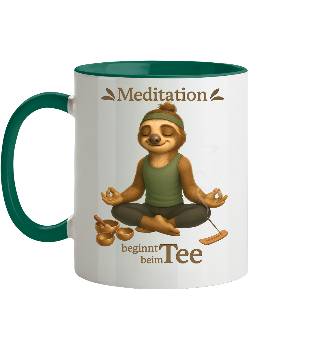 Slothies - Meditation beginnt beim Tee. - Männlich - Tasse zweifarbig