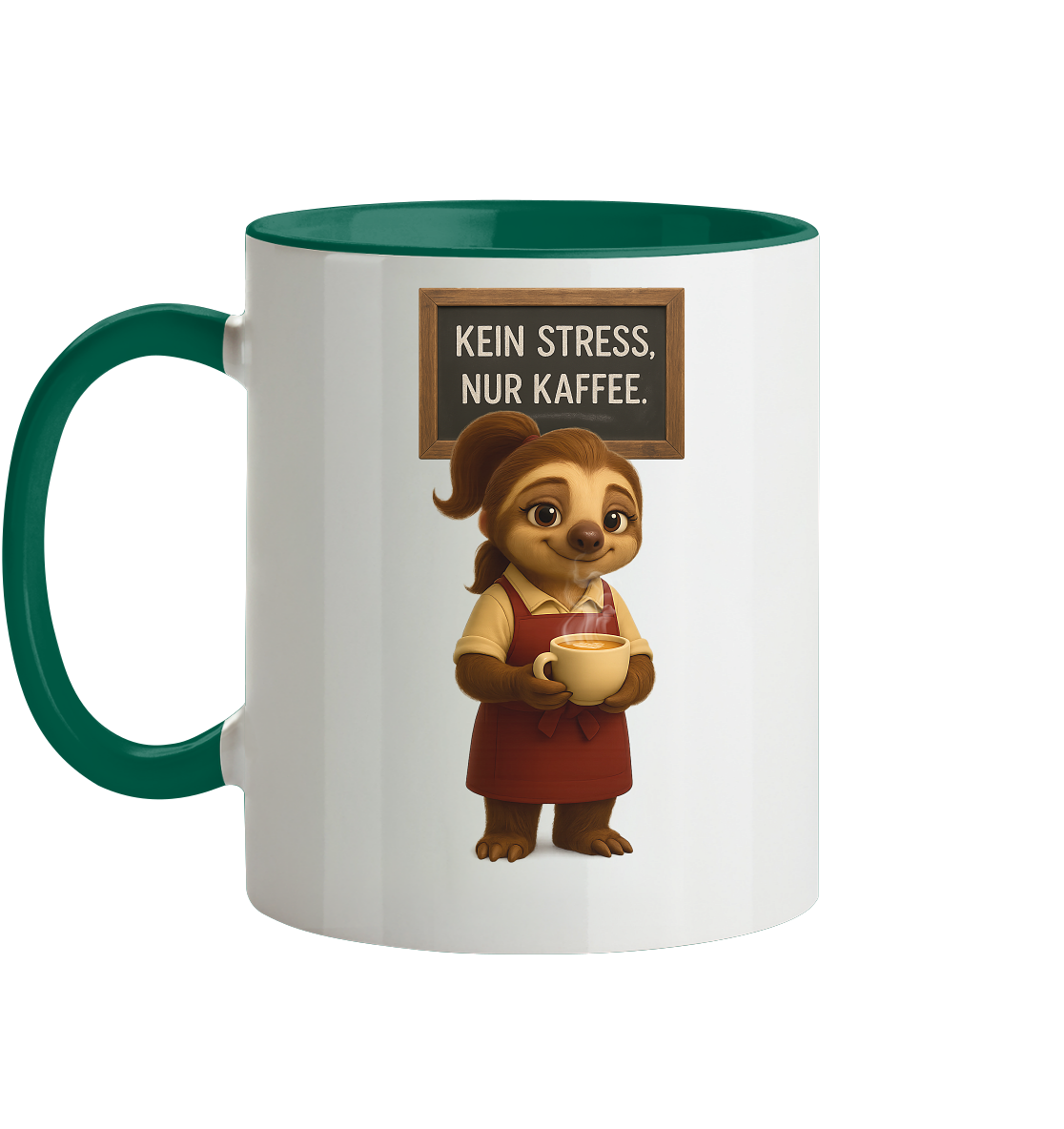 Slothies - "Kein Stress, nur Kaffee" - Weiblich - Tasse zweifarbig
