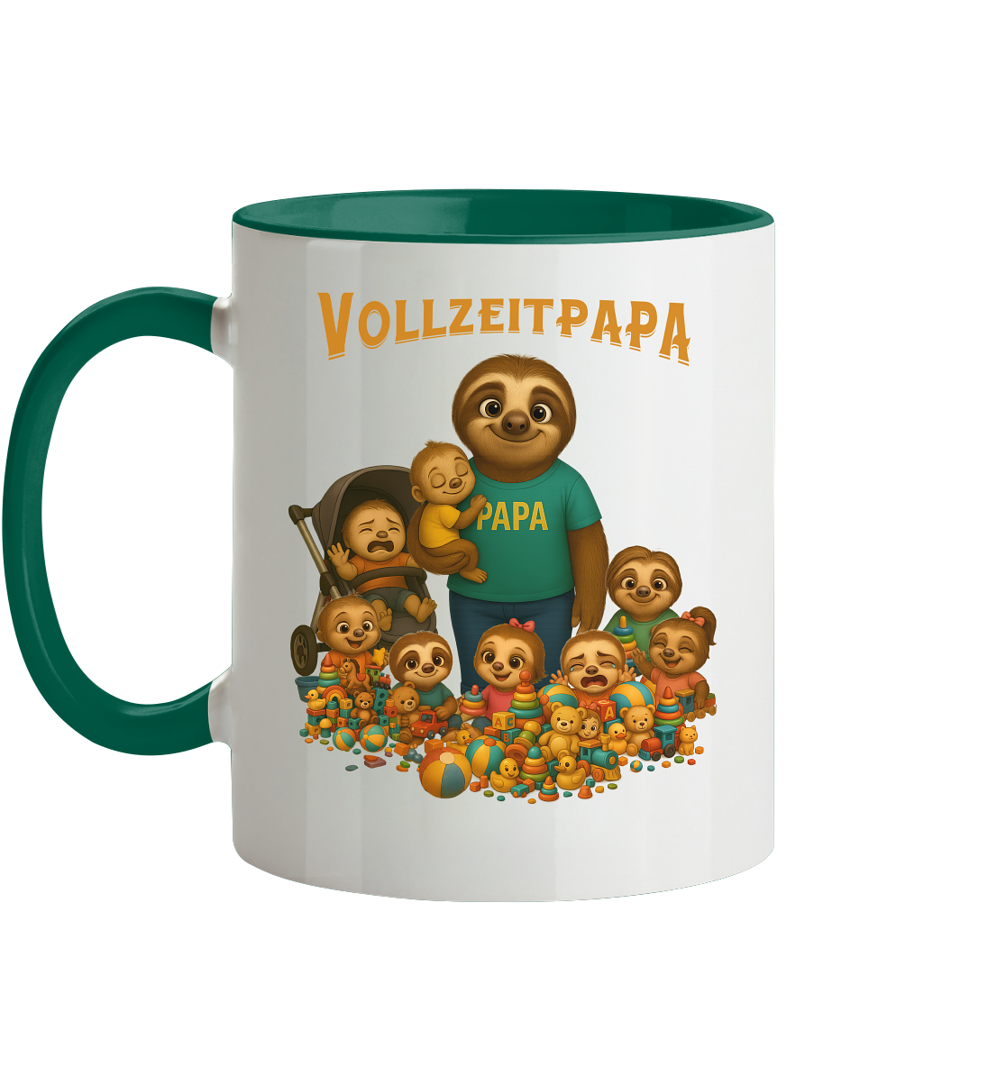 Slothies - Vollzeitpapa - Haufen Kinder - Tasse zweifarbig
