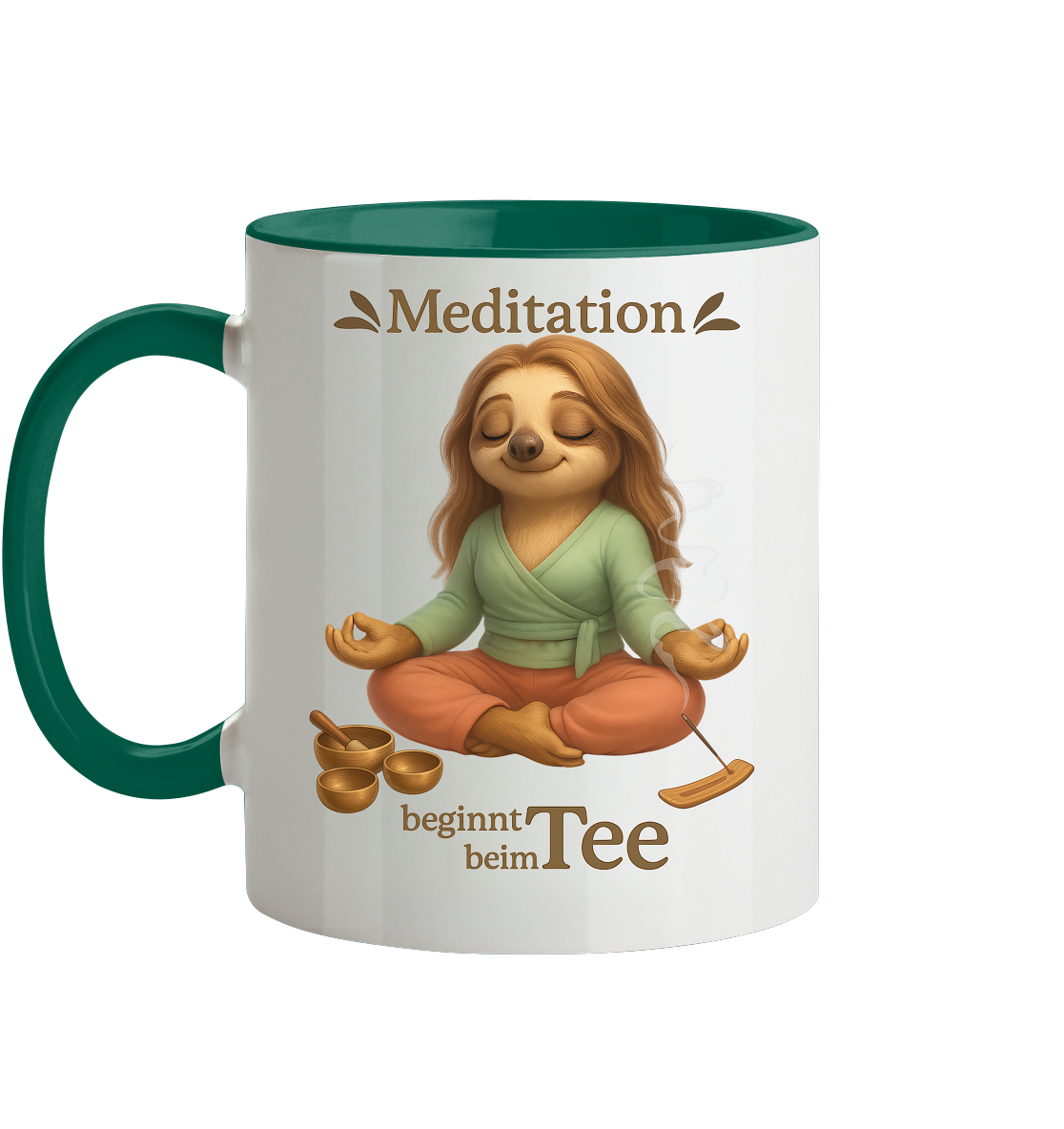 Slothies - Meditation beginnt beim Tee - Weiblich - Tasse zweifarbig