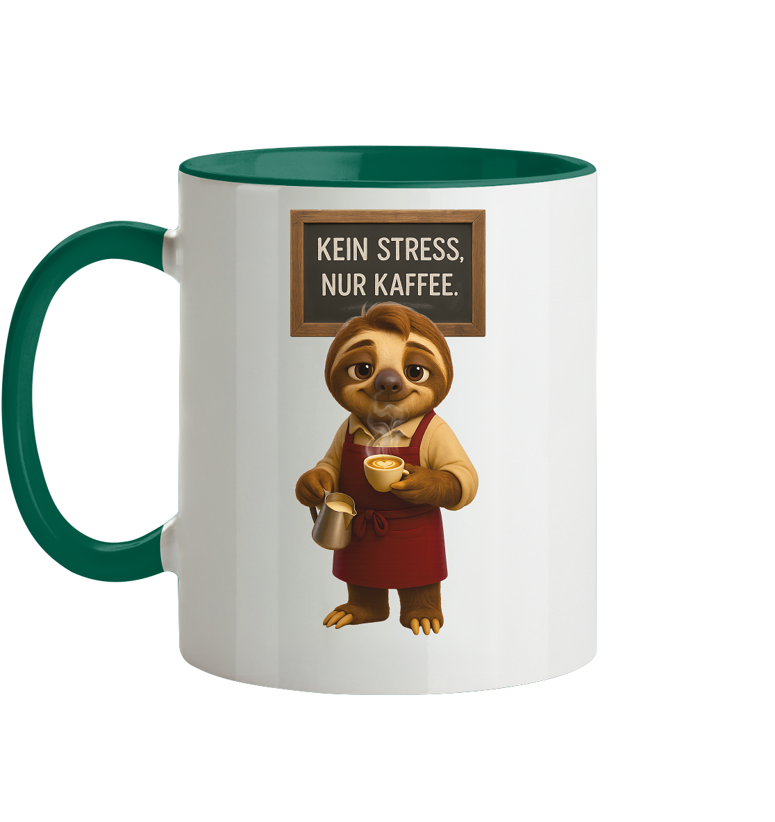 Slothies - "Kein Stress, nur Kaffee" - Männlich - Tasse zweifarbig