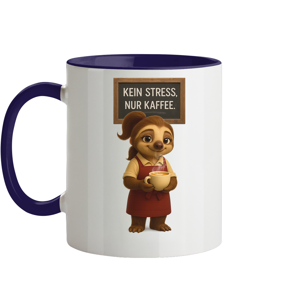 Slothies - "Kein Stress, nur Kaffee" - Weiblich - Tasse zweifarbig