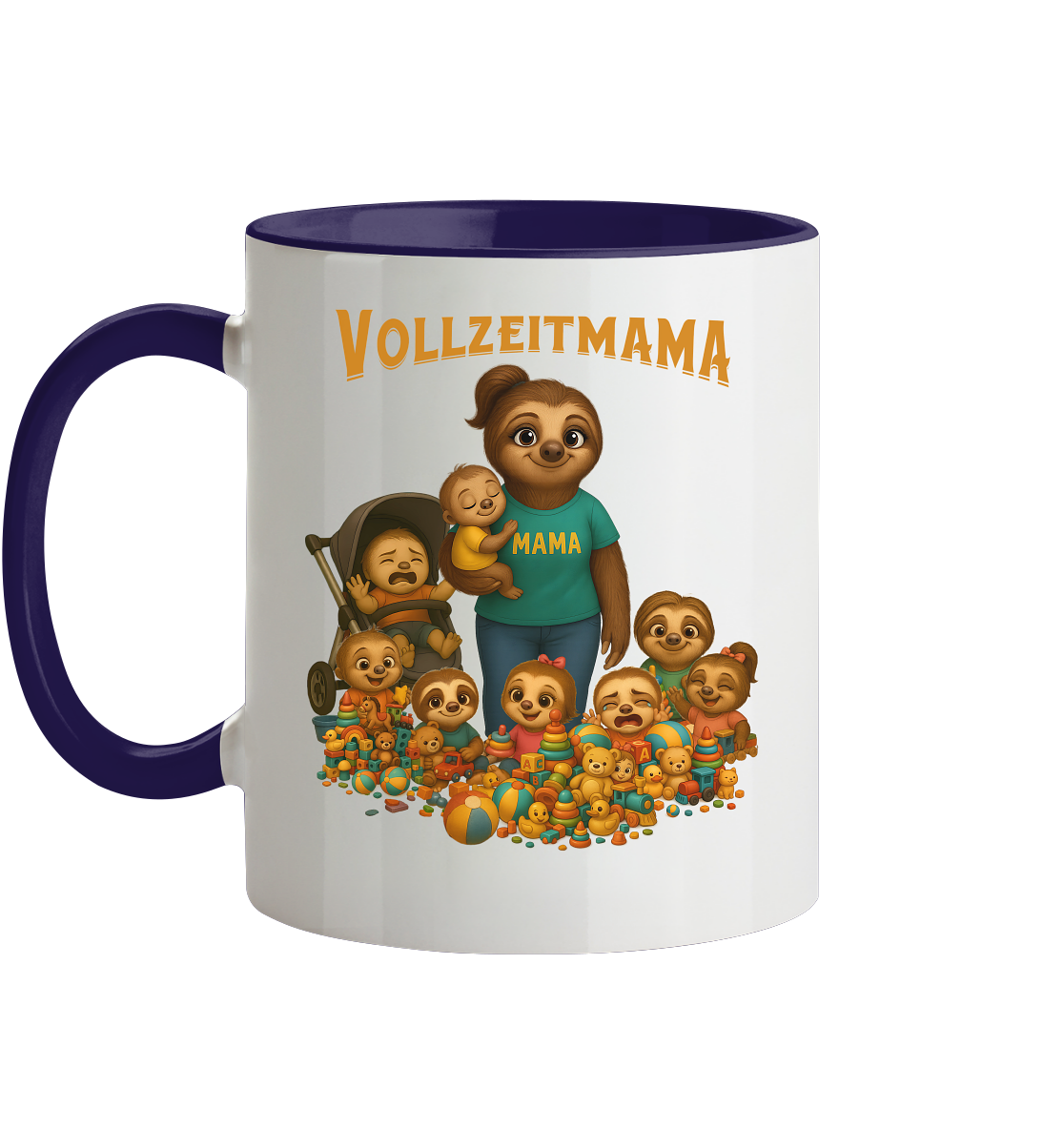 Slothies - Vollzeitmama - Haufen Kinder - Tasse zweifarbig