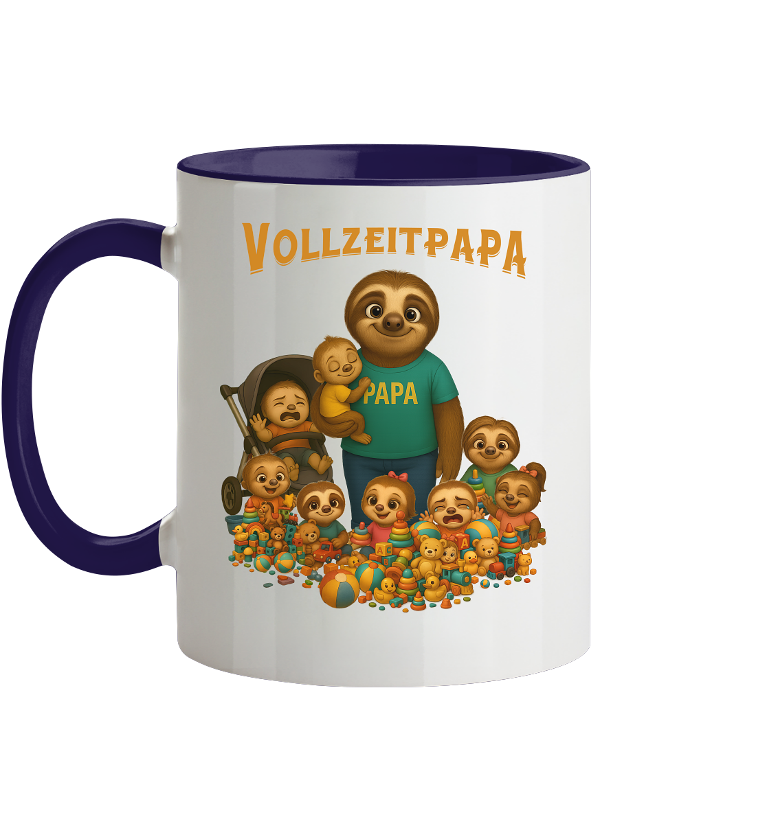Slothies - Vollzeitpapa - Haufen Kinder - Tasse zweifarbig