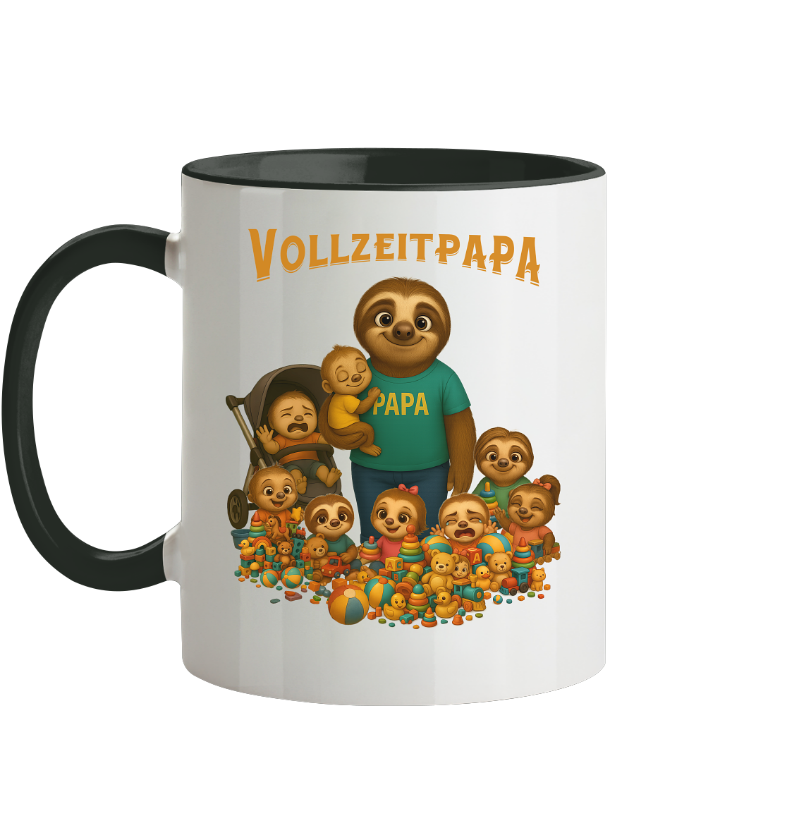 Slothies - Vollzeitpapa - Haufen Kinder - Tasse zweifarbig