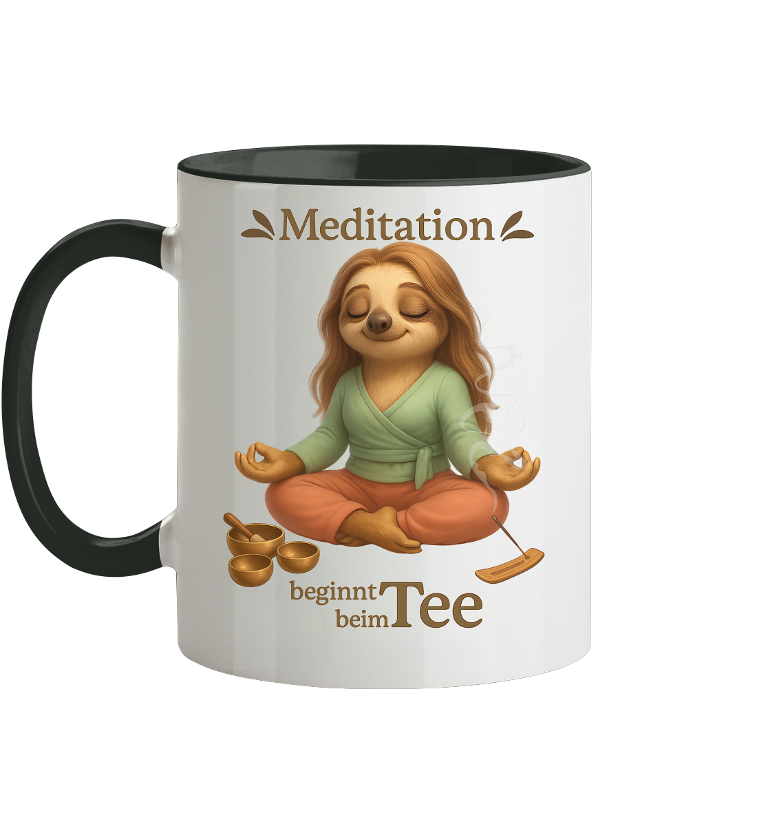 Slothies - Meditation beginnt beim Tee - Weiblich - Tasse zweifarbig