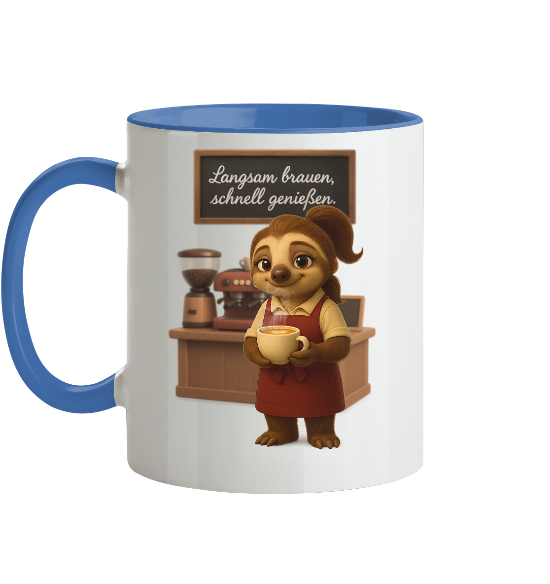 Slothies - "Langsam brauen, schnell genießen" - Weiblich - Tasse zweifarbig