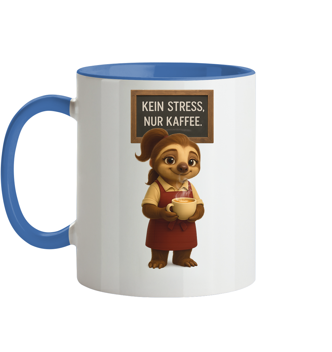 Slothies - "Kein Stress, nur Kaffee" - Weiblich - Tasse zweifarbig
