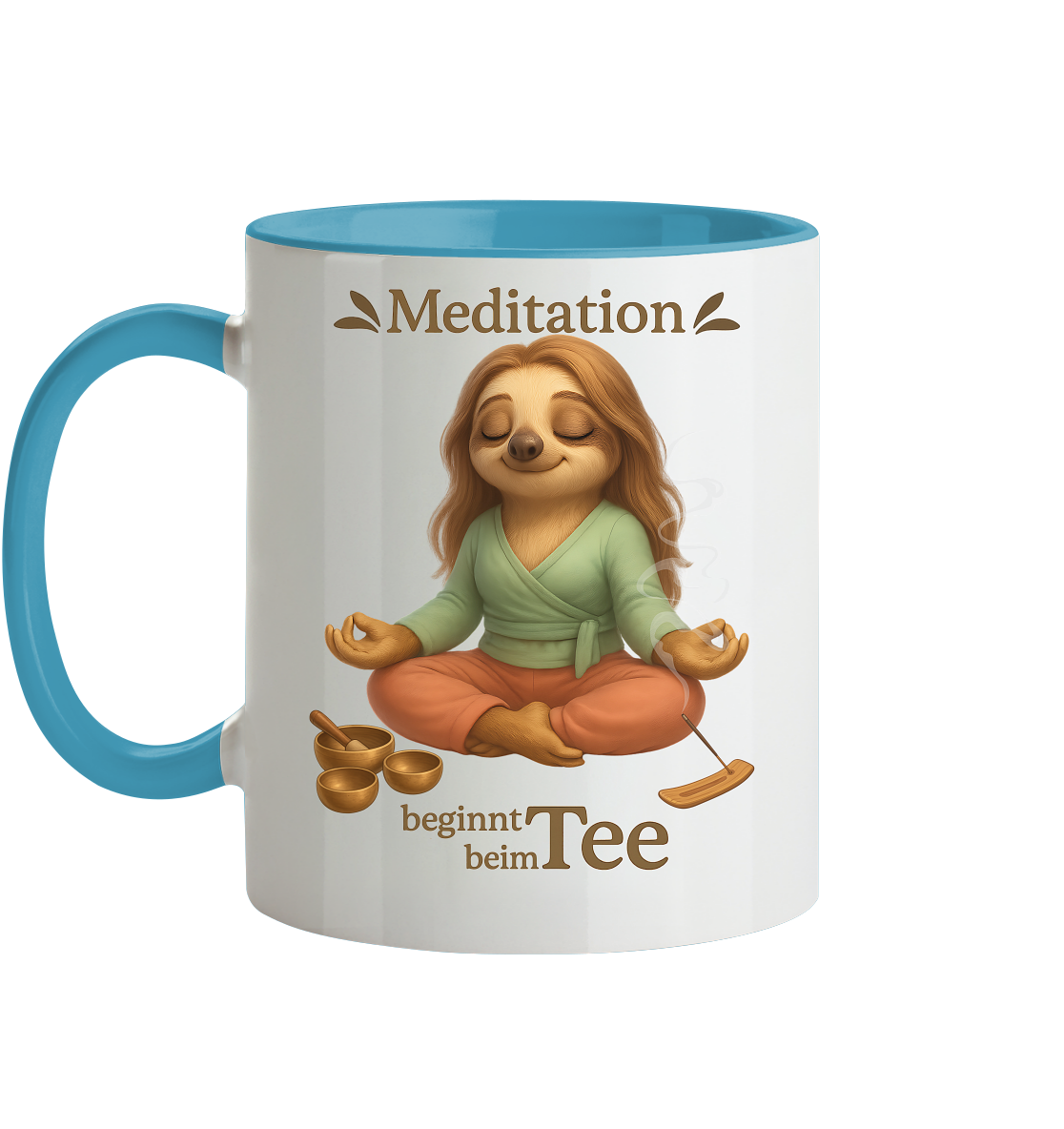 Slothies - Meditation beginnt beim Tee - Weiblich - Tasse zweifarbig