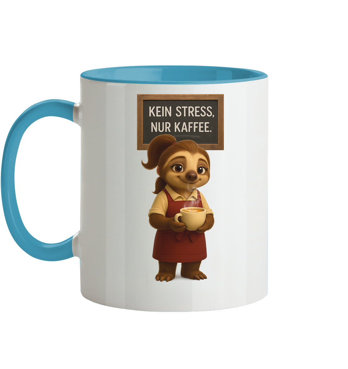 Slothies - "Kein Stress, nur Kaffee" - Weiblich - Tasse zweifarbig