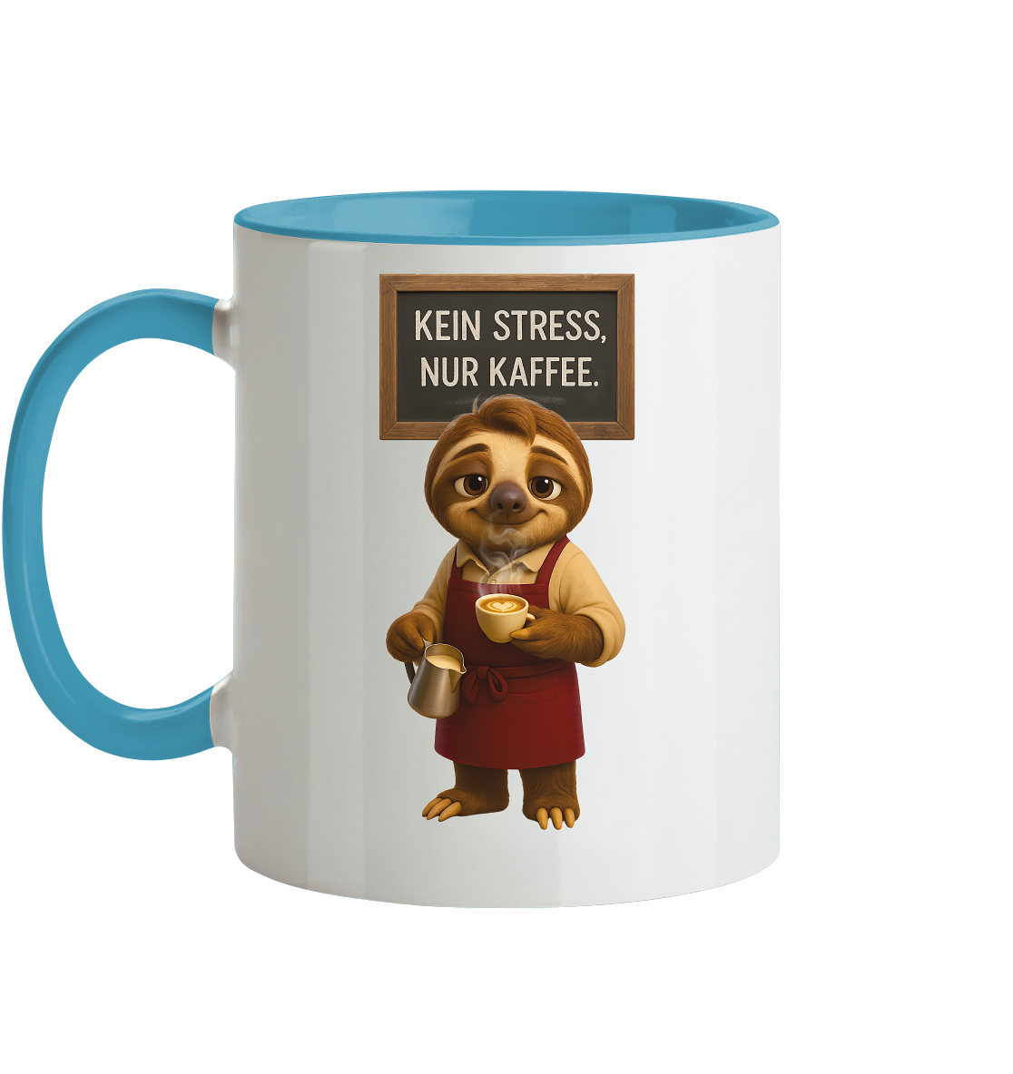 Slothies - "Kein Stress, nur Kaffee" - Männlich - Tasse zweifarbig