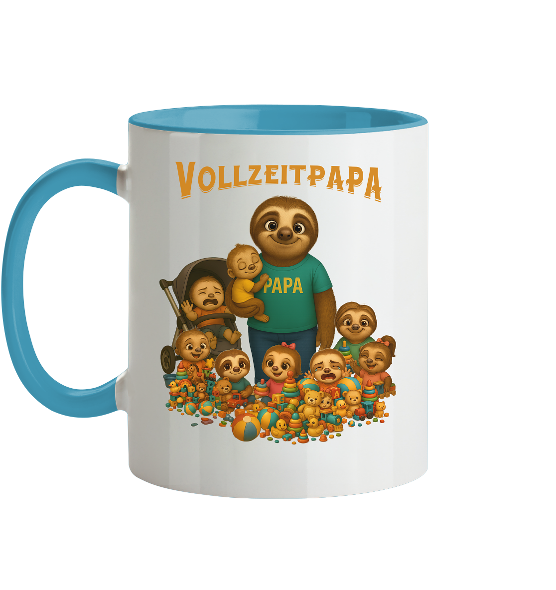 Slothies - Vollzeitpapa - Haufen Kinder - Tasse zweifarbig