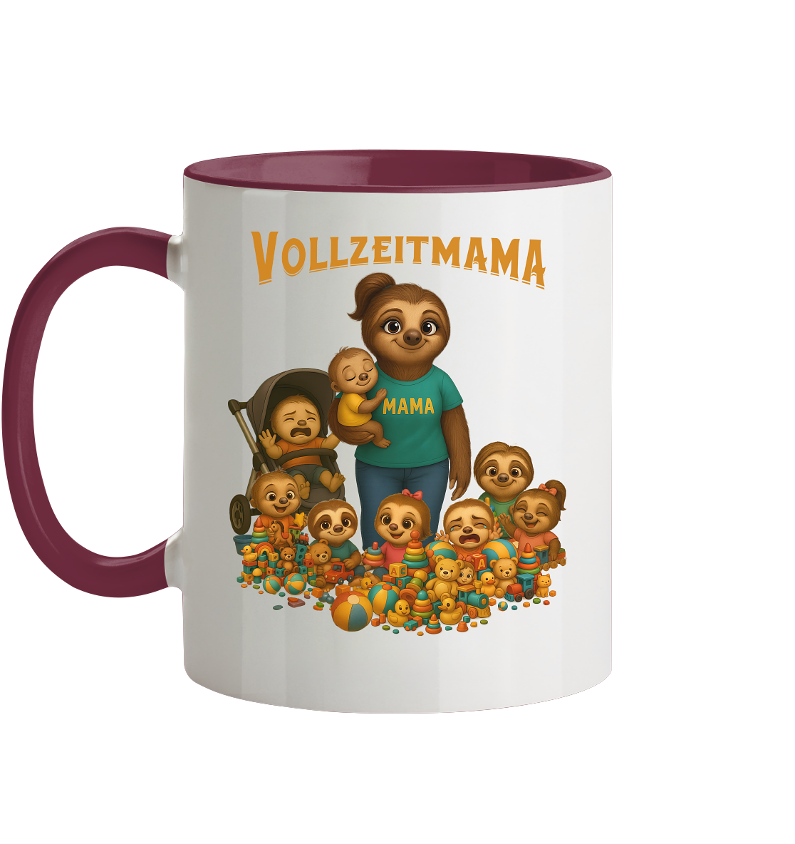 Slothies - Vollzeitmama - Haufen Kinder - Tasse zweifarbig