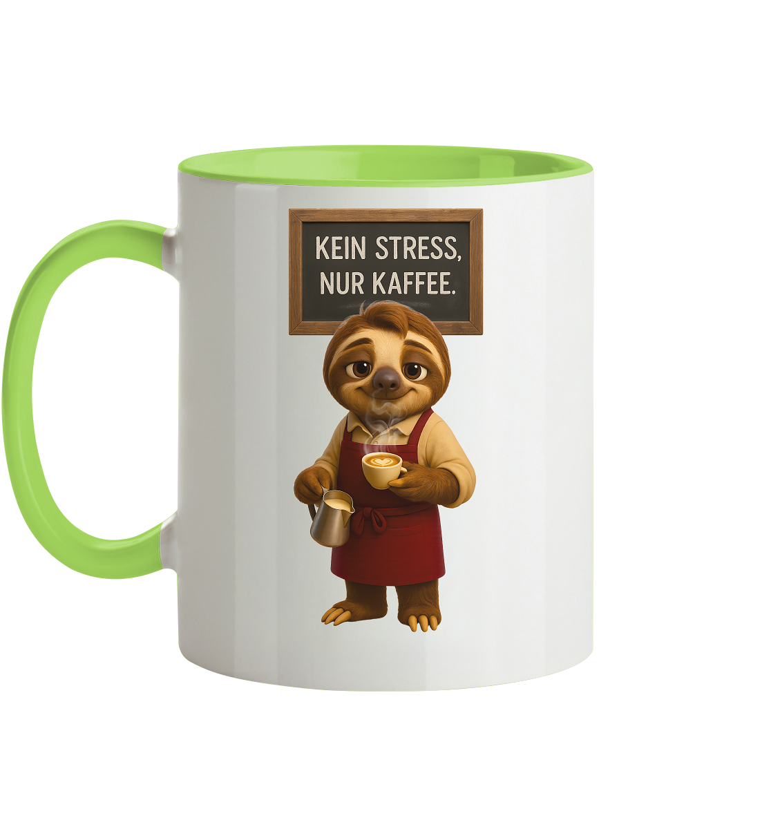 Slothies - "Kein Stress, nur Kaffee" - Männlich - Tasse zweifarbig
