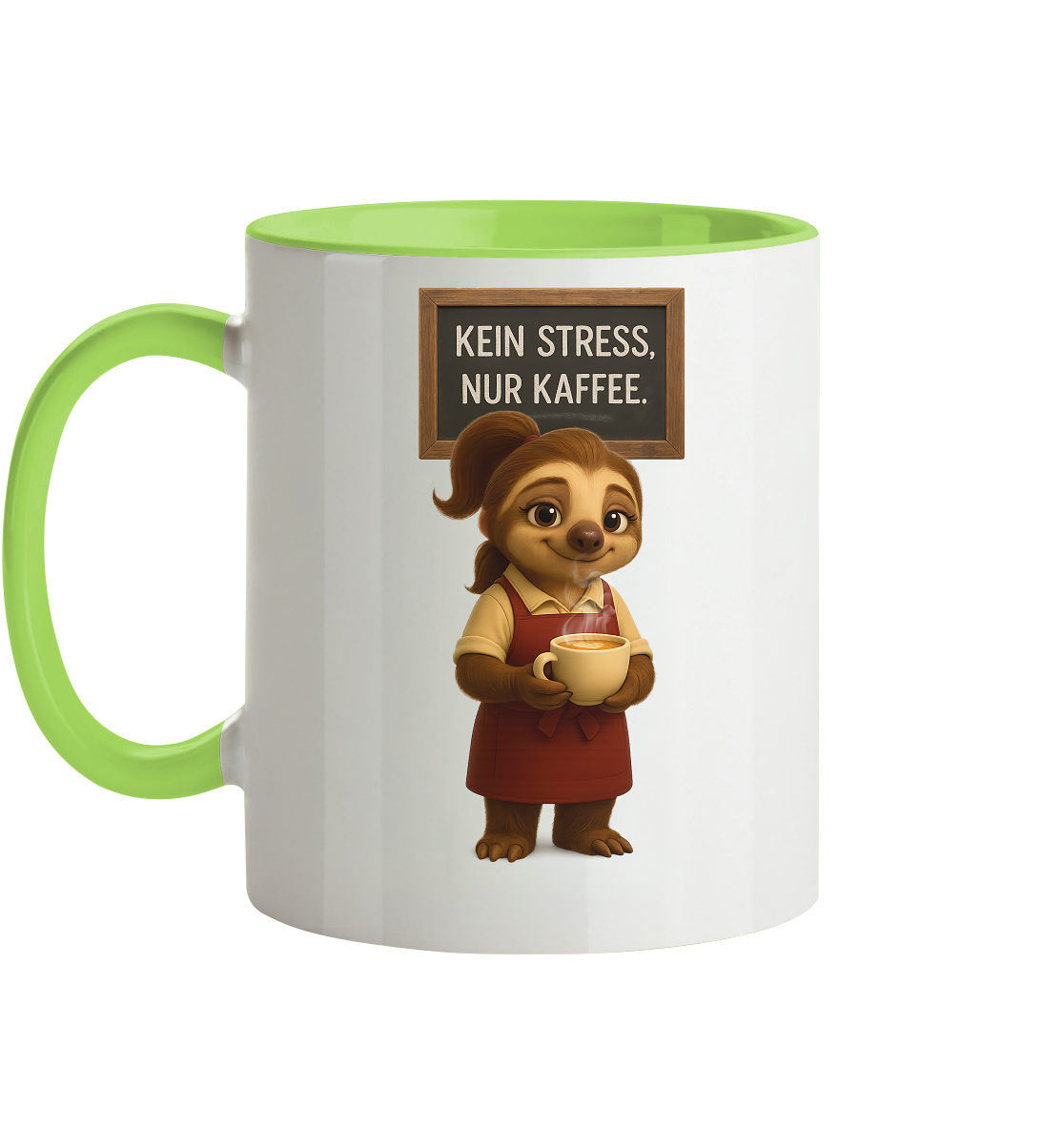 Slothies - "Kein Stress, nur Kaffee" - Weiblich - Tasse zweifarbig