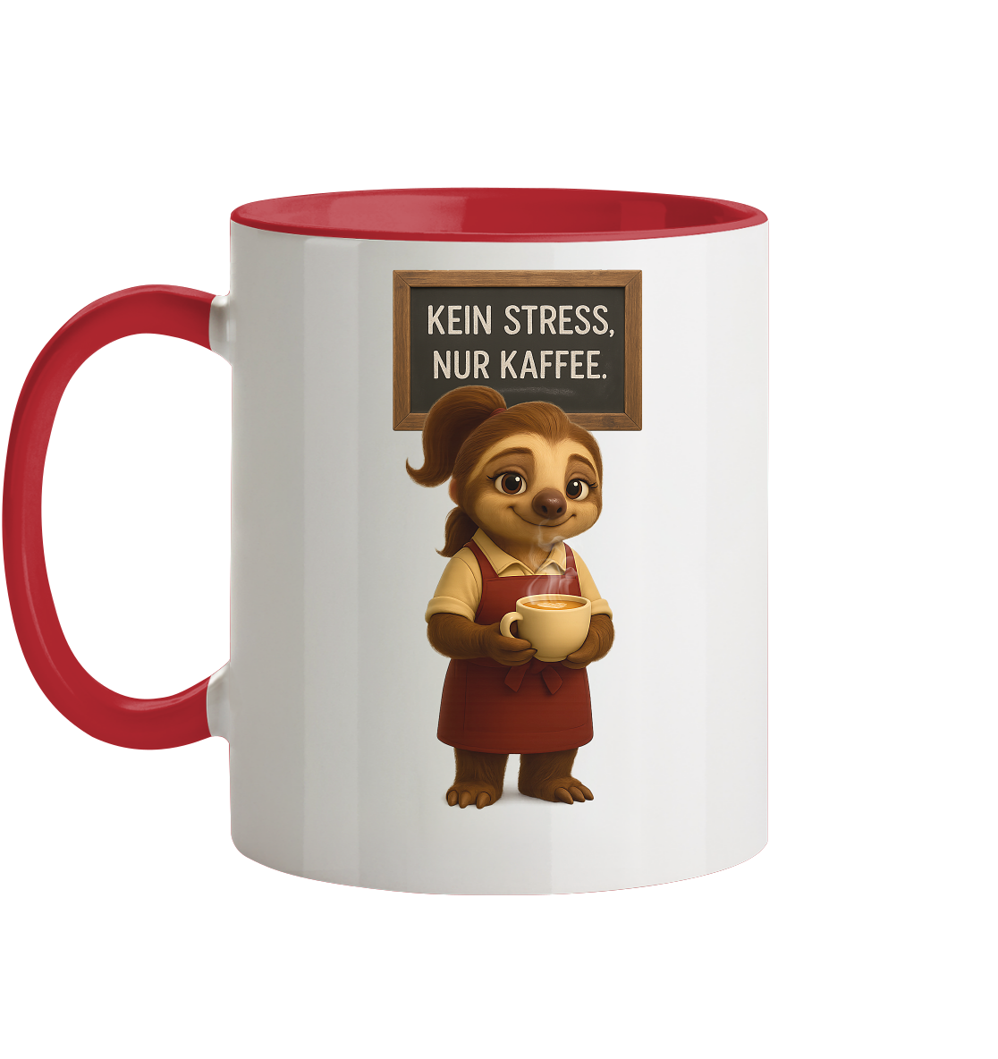 Slothies - "Kein Stress, nur Kaffee" - Weiblich - Tasse zweifarbig