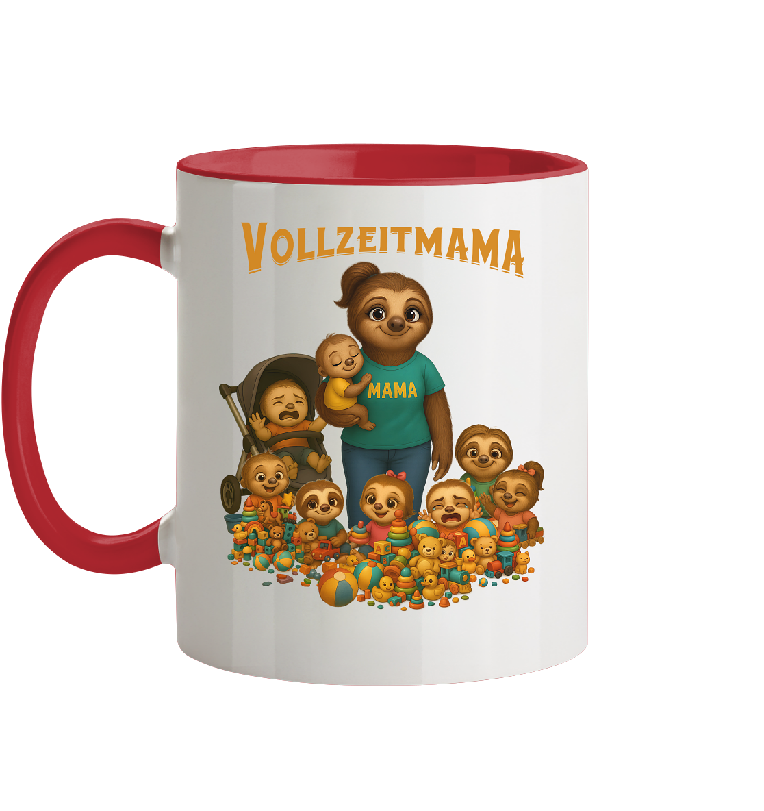 Slothies - Vollzeitmama - Haufen Kinder - Tasse zweifarbig