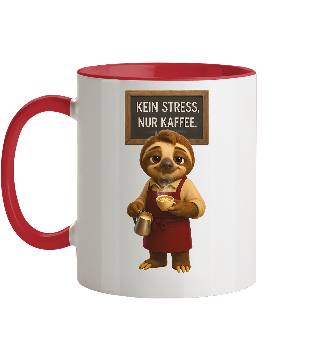 Slothies - "Kein Stress, nur Kaffee" - Männlich - Tasse zweifarbig