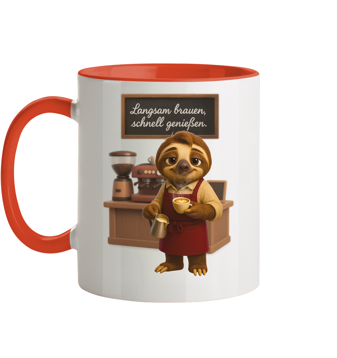 Slothies - "Langsam brauen, schenll genießen." - Männlich - Tasse zweifarbig