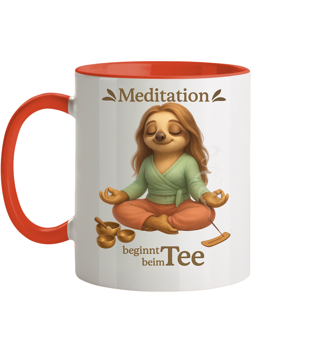 Slothies - Meditation beginnt beim Tee - Weiblich - Tasse zweifarbig