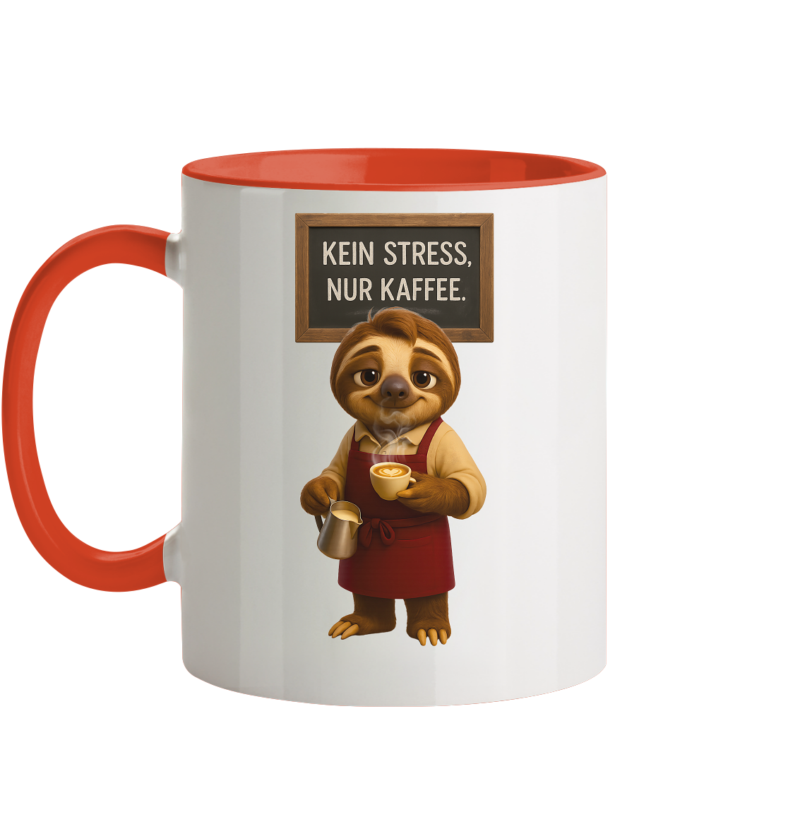 Slothies - "Kein Stress, nur Kaffee" - Männlich - Tasse zweifarbig