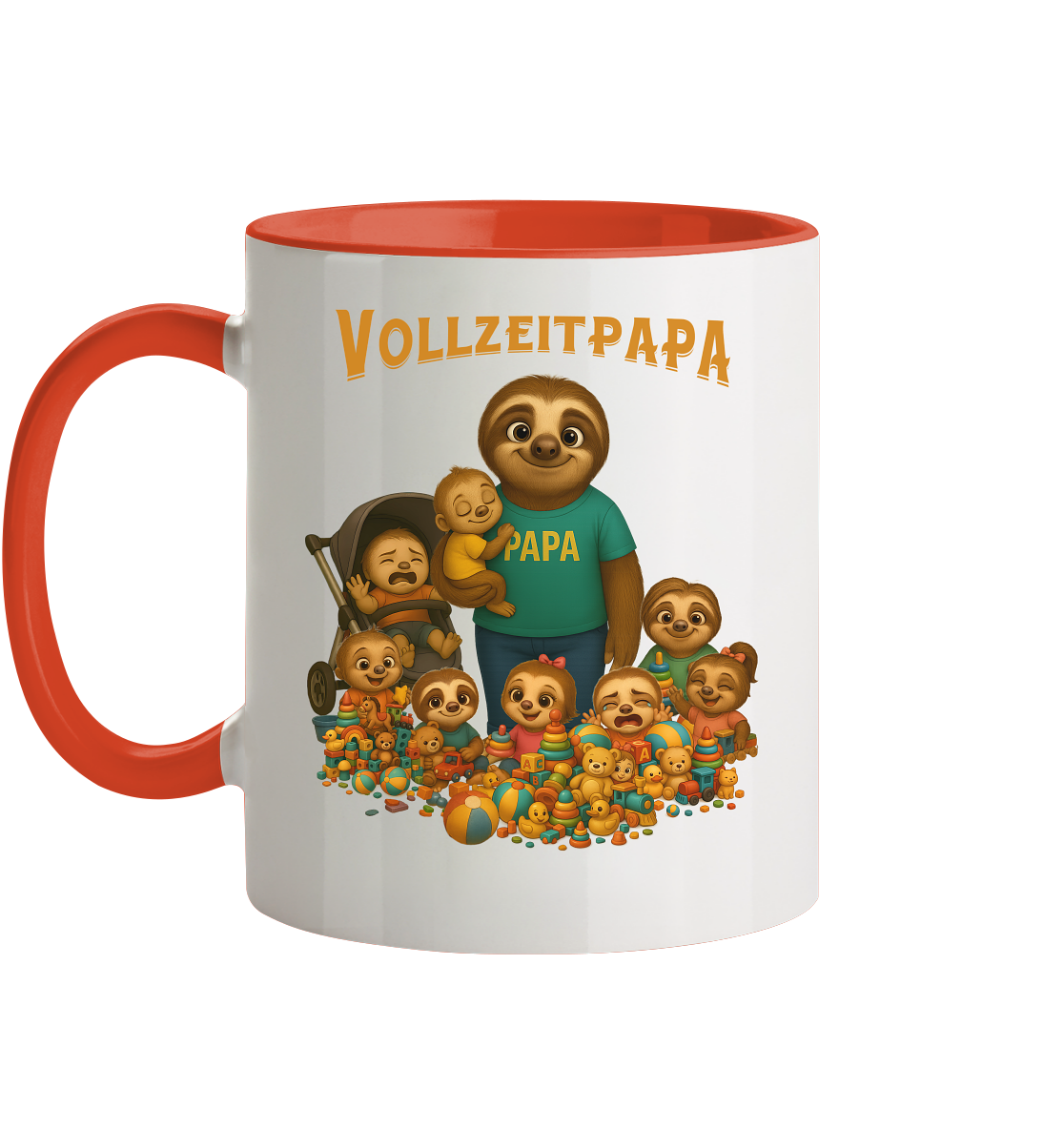 Slothies - Vollzeitpapa - Haufen Kinder - Tasse zweifarbig