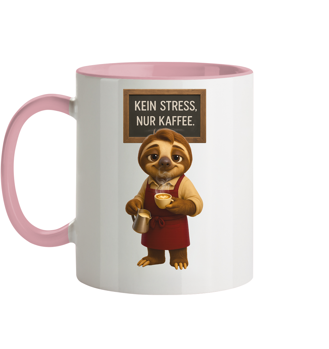 Slothies - "Kein Stress, nur Kaffee" - Männlich - Tasse zweifarbig