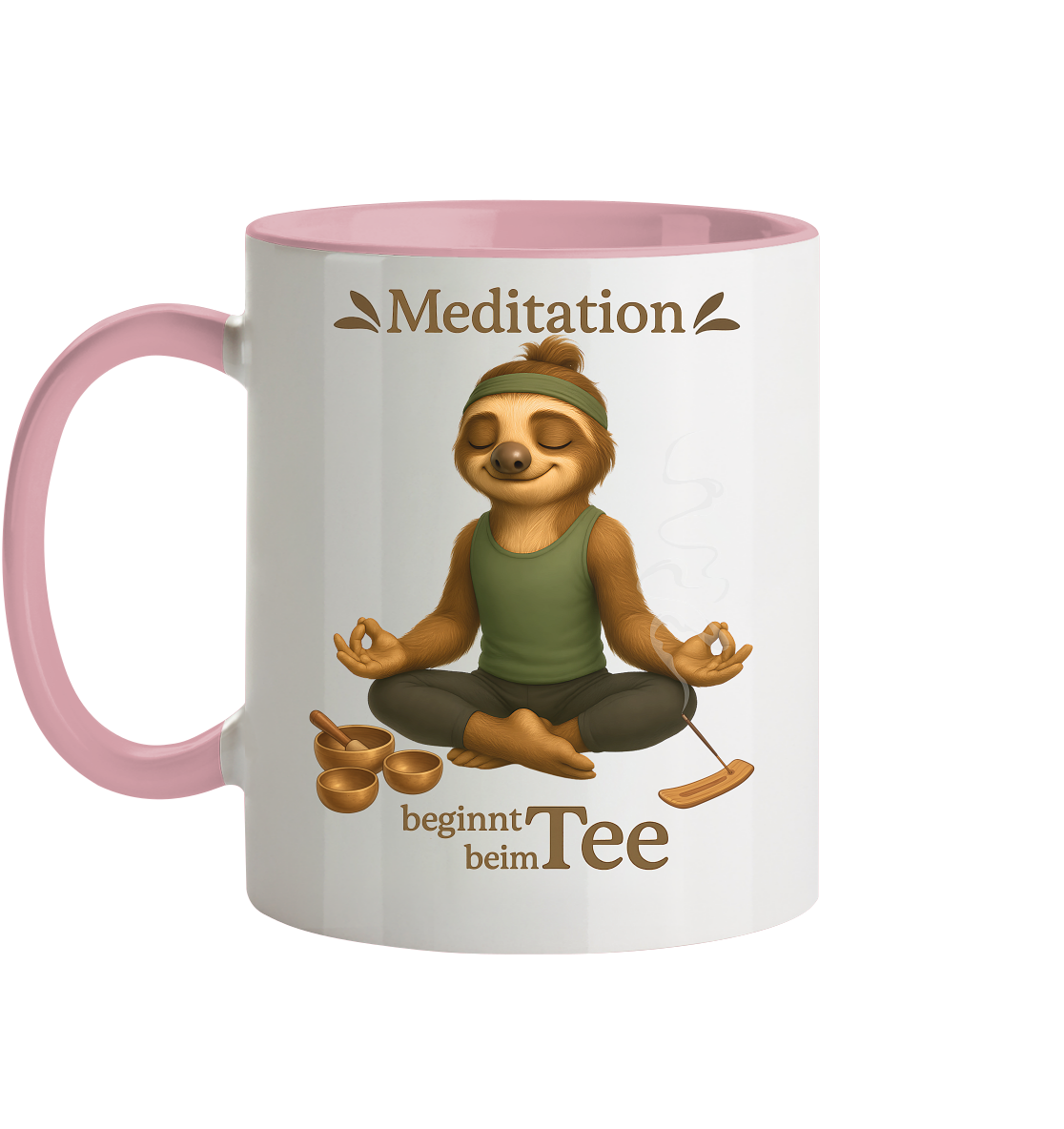 Slothies - Meditation beginnt beim Tee. - Männlich - Tasse zweifarbig