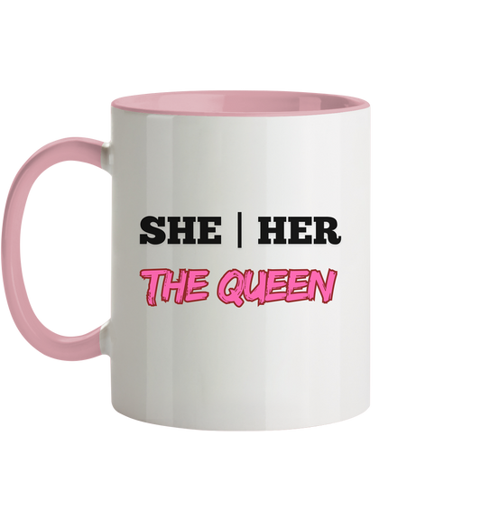 she / her – THE QUEEN - Tasse zweifarbig