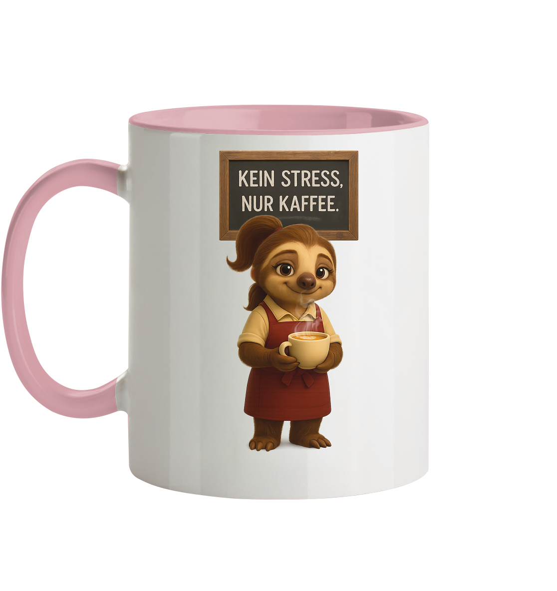 Slothies - "Kein Stress, nur Kaffee" - Weiblich - Tasse zweifarbig