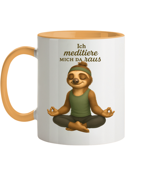 Slothies - Ich meditiere mich da raus. - Männlich - Tasse zweifarbig