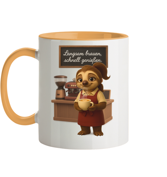 Slothies - "Langsam brauen, schnell genießen" - Weiblich - Tasse zweifarbig