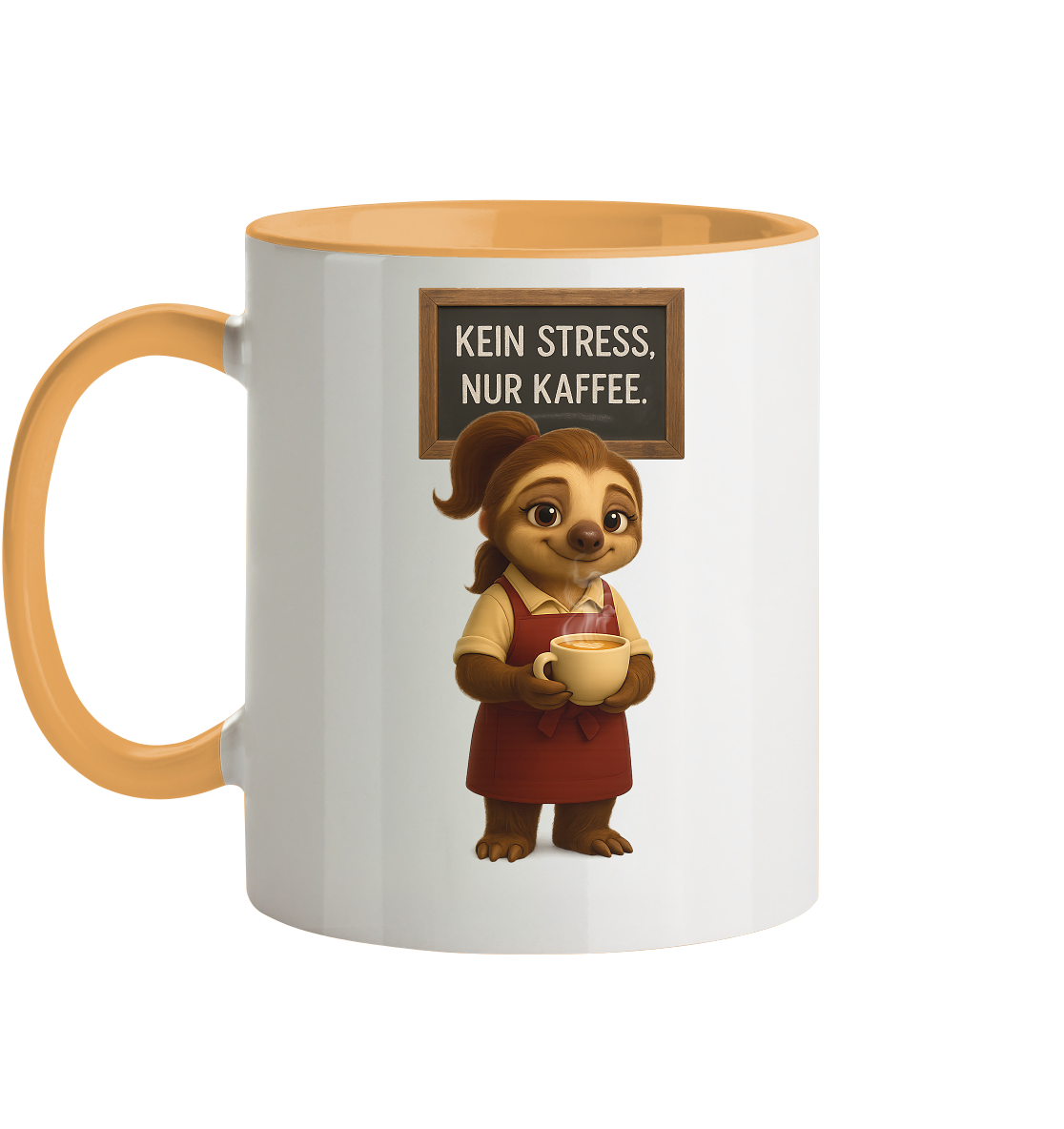 Slothies - "Kein Stress, nur Kaffee" - Weiblich - Tasse zweifarbig