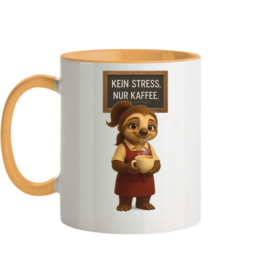 Slothies - "Kein Stress, nur Kaffee" - Weiblich - Tasse zweifarbig
