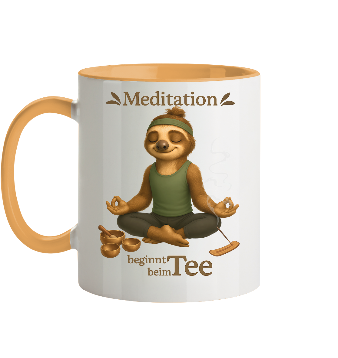 Slothies - Meditation beginnt beim Tee. - Männlich - Tasse zweifarbig