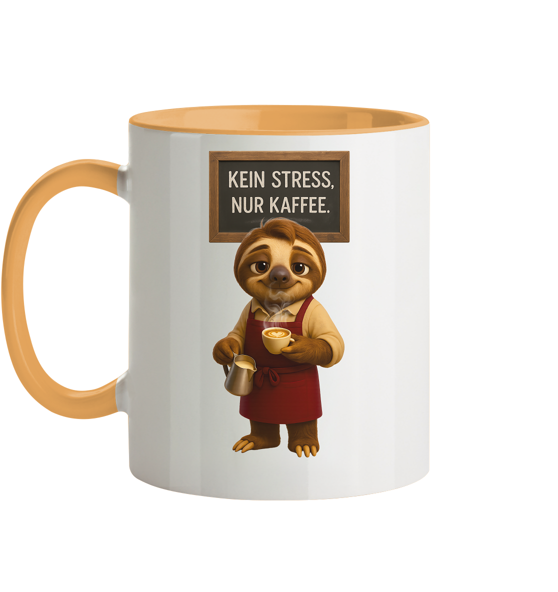 Slothies - "Kein Stress, nur Kaffee" - Männlich - Tasse zweifarbig