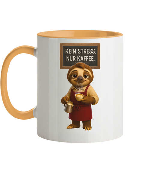 Slothies - "Kein Stress, nur Kaffee" - Männlich - Tasse zweifarbig