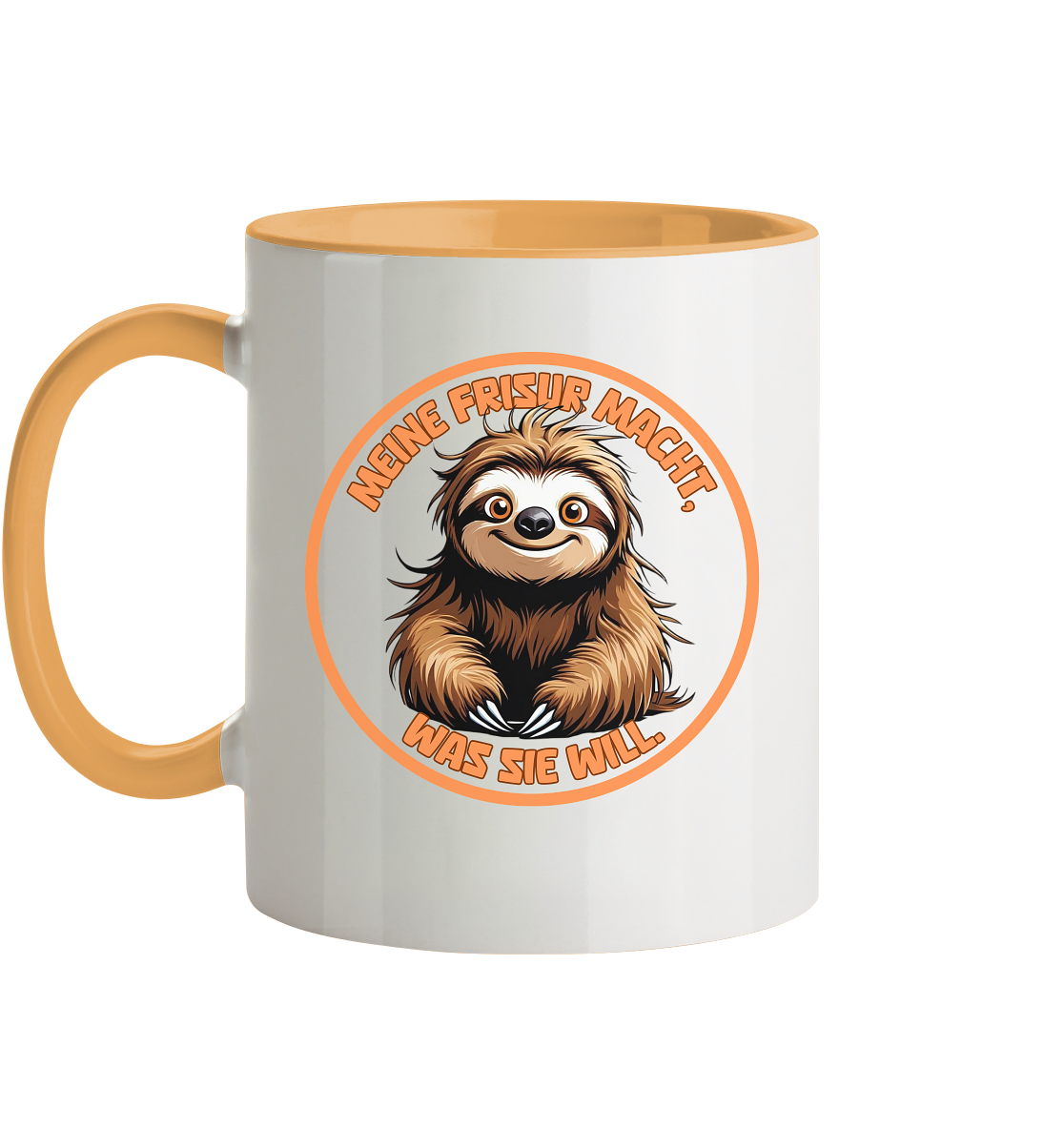 Meine Frisur macht, was sie will – Faultier - Tasse zweifarbig