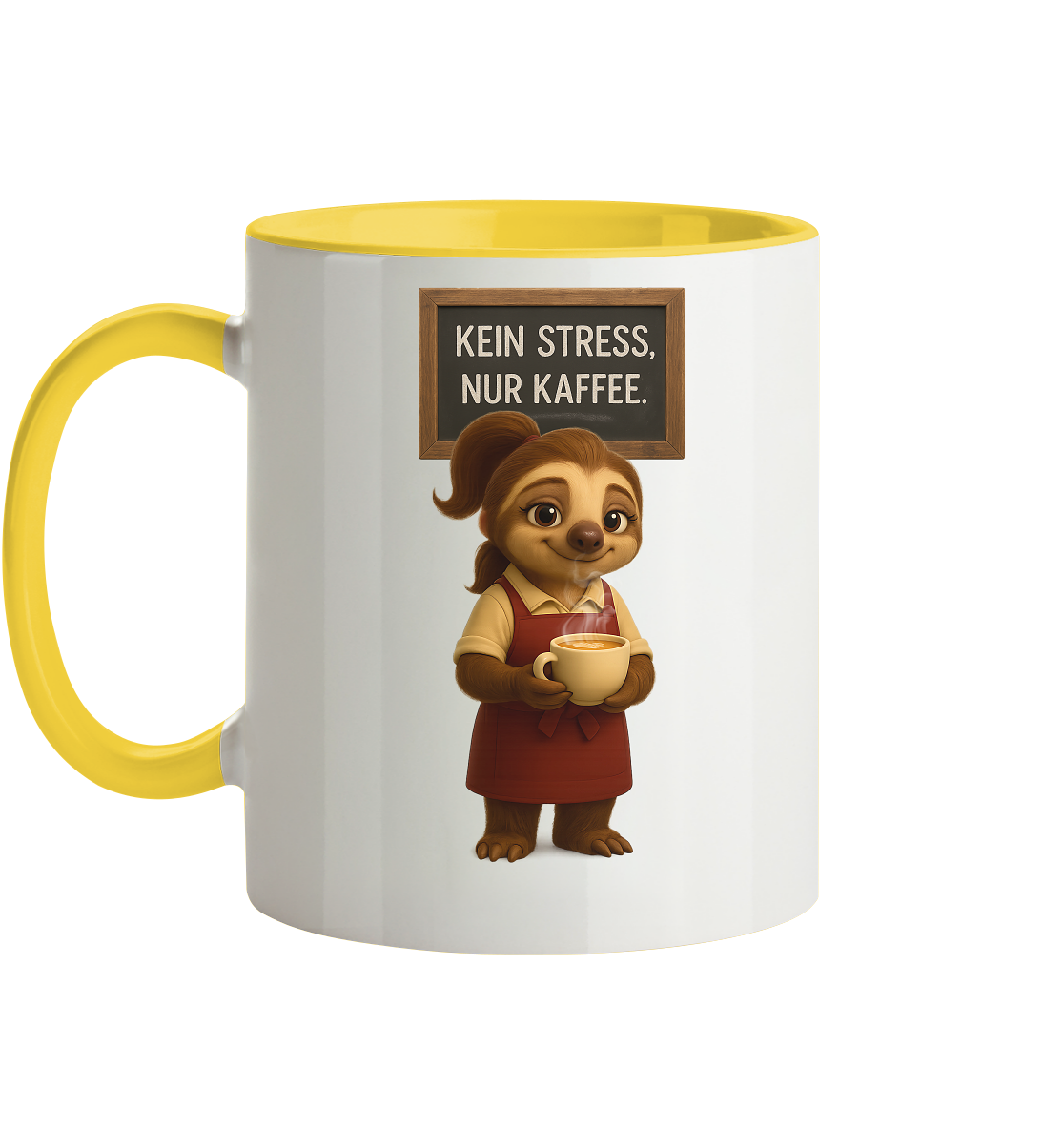 Slothies - "Kein Stress, nur Kaffee" - Weiblich - Tasse zweifarbig