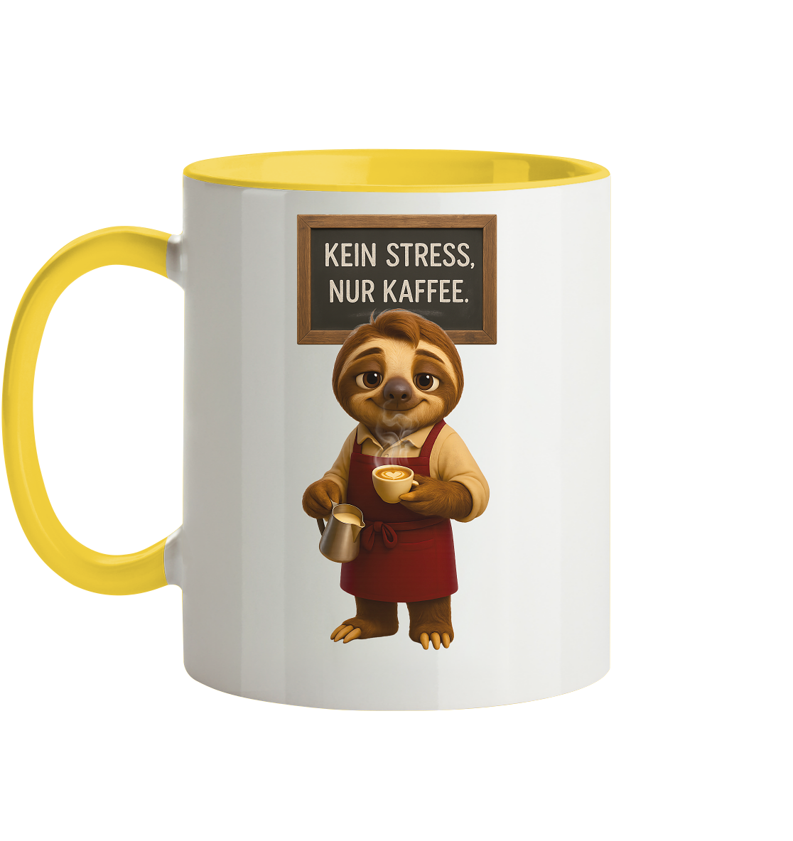 Slothies - "Kein Stress, nur Kaffee" - Männlich - Tasse zweifarbig