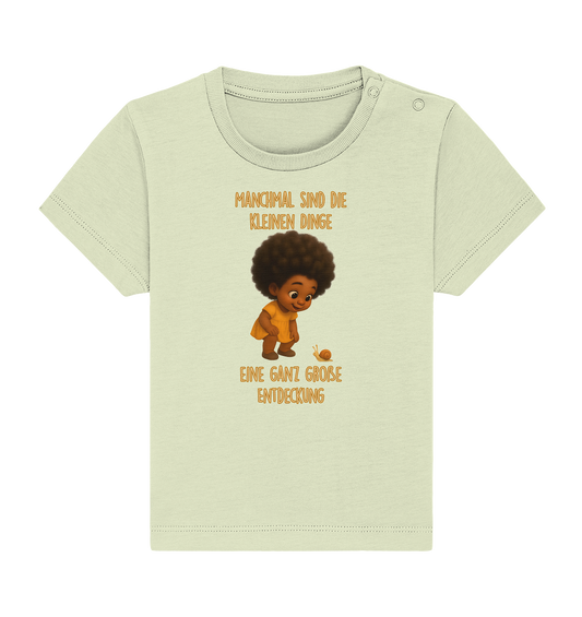 Kiwi entdeckt eine Schnecke - Baby Organic Shirt