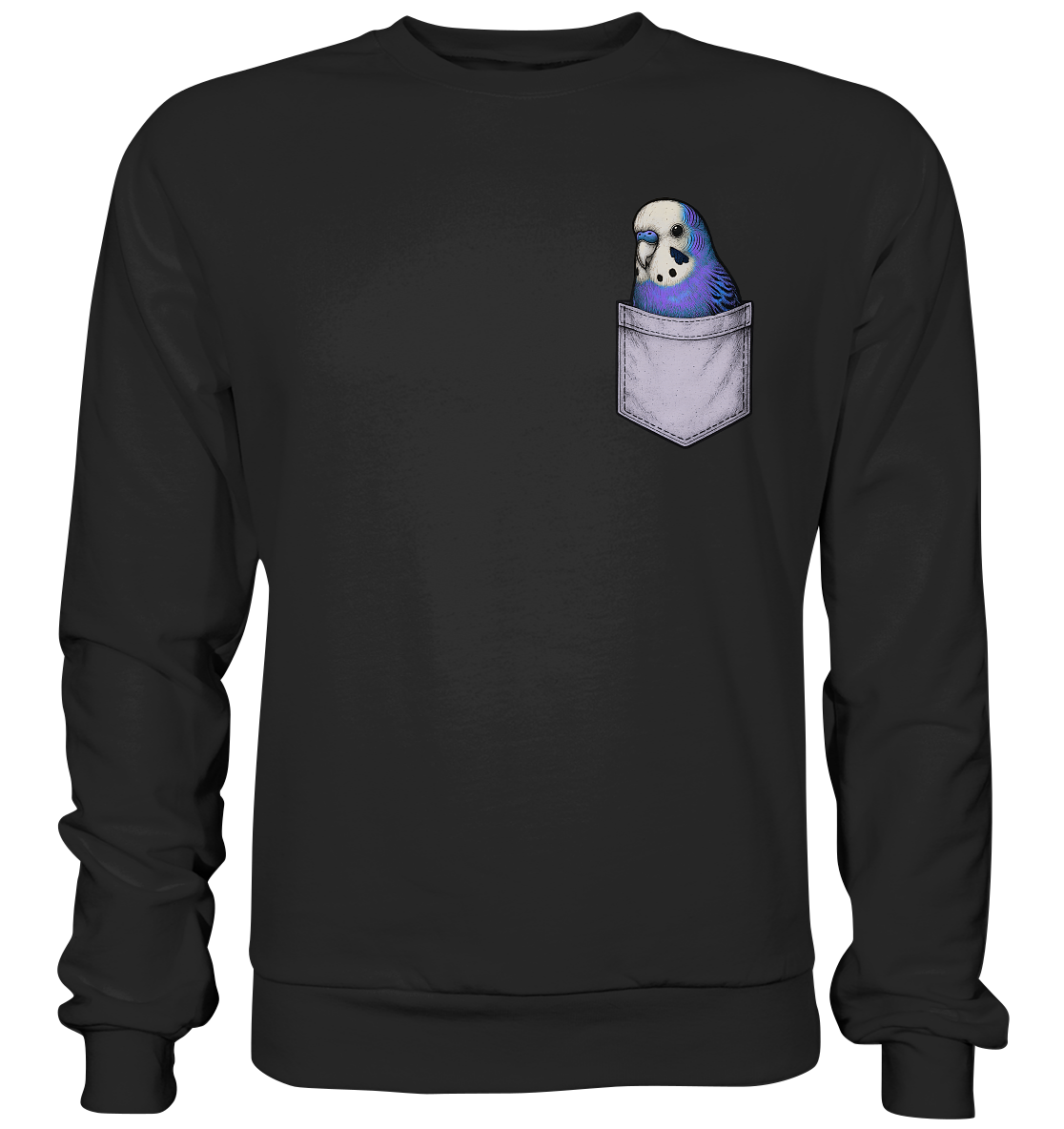 Peekaboo Pocket Bird – Lustiger Wellensittich im Hosentaschen-Style Violett - Basic Sweatshirt