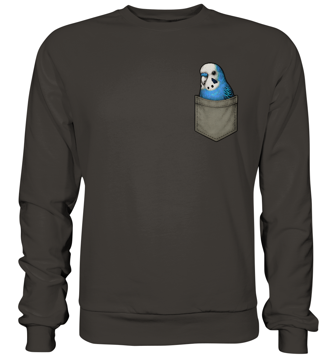 Peekaboo Pocket Bird – Lustiger Wellensittich im Hosentaschen-Style Blau - Basic Sweatshirt
