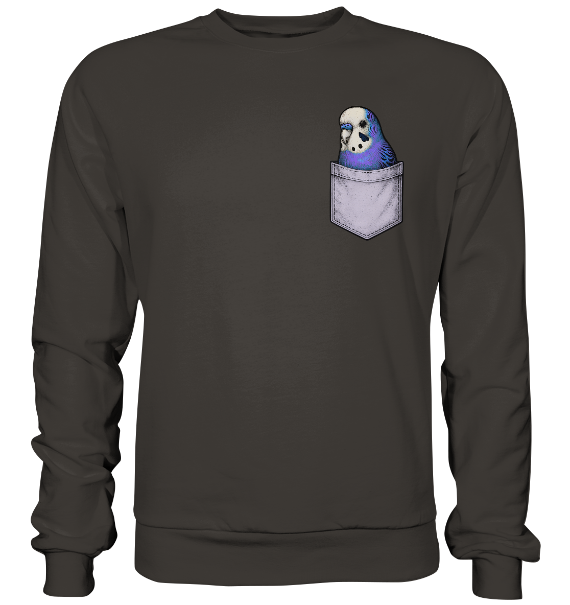 Peekaboo Pocket Bird – Lustiger Wellensittich im Hosentaschen-Style Violett - Basic Sweatshirt