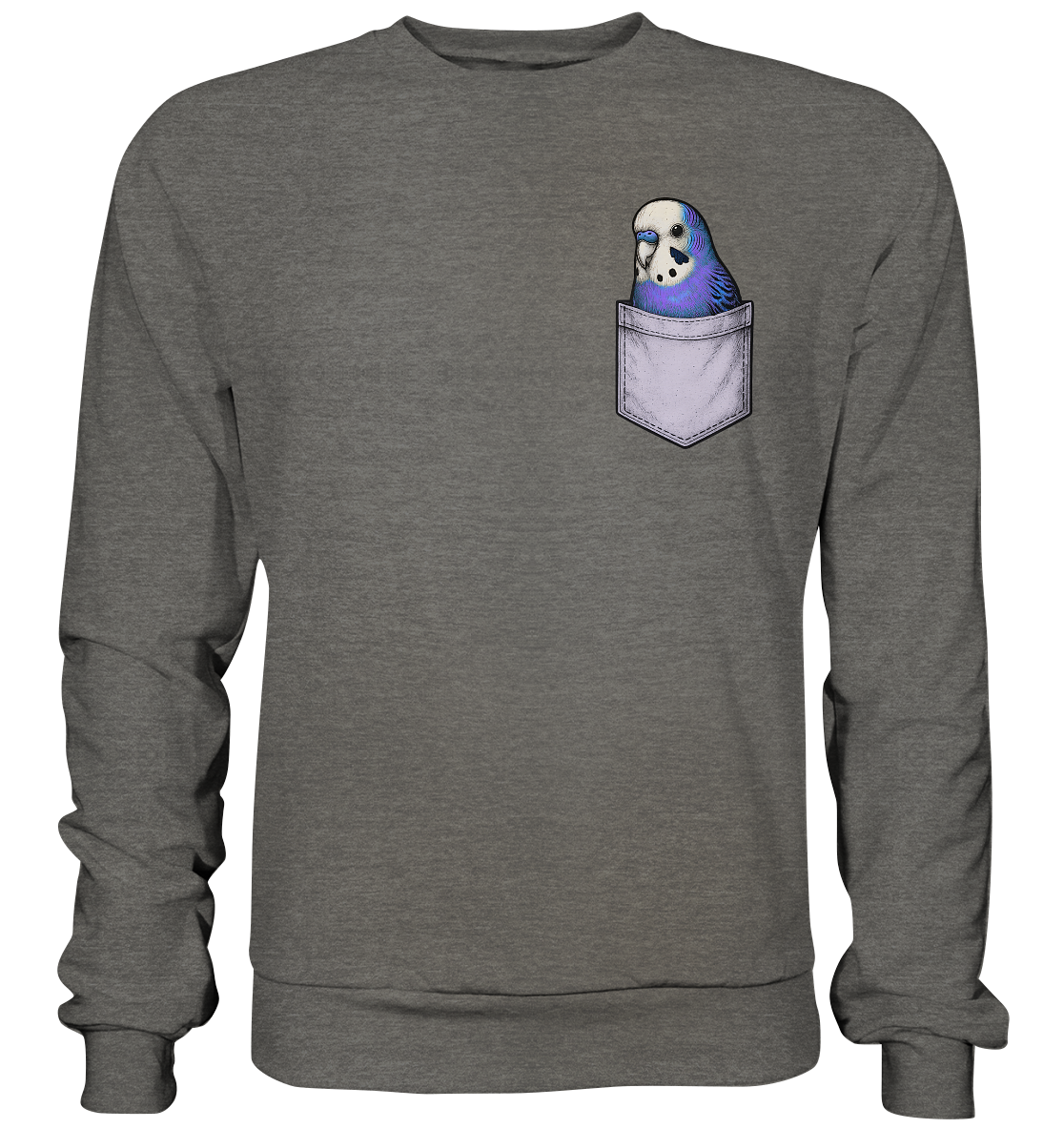 Peekaboo Pocket Bird – Lustiger Wellensittich im Hosentaschen-Style Violett - Basic Sweatshirt