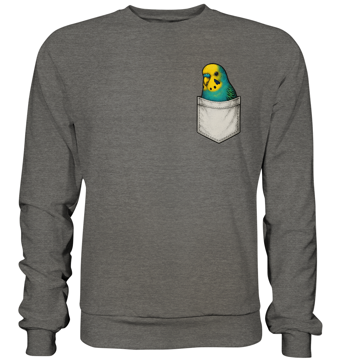 Peekaboo Pocket Bird – Lustiger Wellensittich im Hosentaschen-Style - Basic Sweatshirt